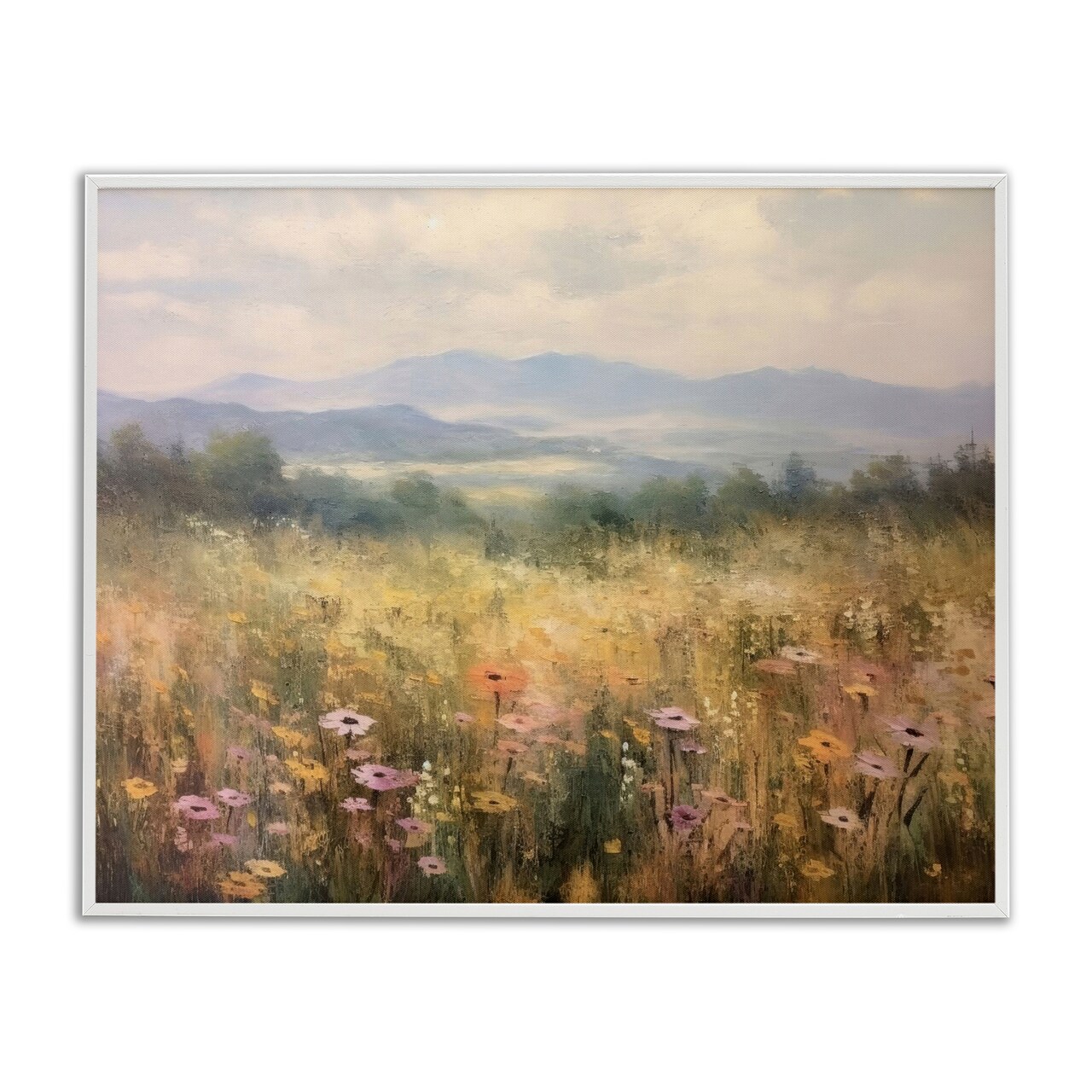 Stupell Industries Prairie Flowers & Mountains Framed Giclee, design by LSR Creative Studio